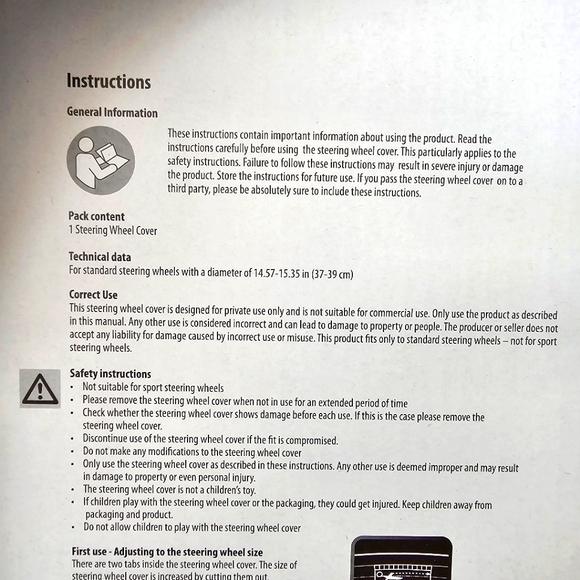 Steering Wheel Cover Auto XS Car Accessories Durable Quality Fits Most Cars SUVS - Picture 6 of 9